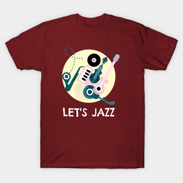 Modern Let's Jazz musician T-Shirt by DeliriousSteve